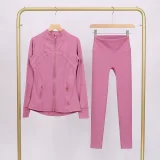 LU847860243134-1 9-inch pants set, gold zipper jacket, yoga suit