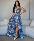High slit dress with belt included