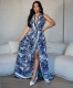 High slit dress with belt included