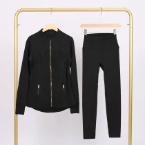LU847860243134-1 9-inch pants set, gold zipper jacket, yoga suit LU847860243134-1 9-inch pants set, gold zipper jacket, yoga suit