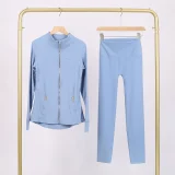 LU847860243134-1 9-inch pants set, gold zipper jacket, yoga suit