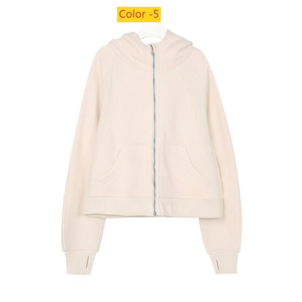 Full zip loose hoodie with loose short fit and plush hoodie