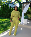 One neck loose long sleeved suit