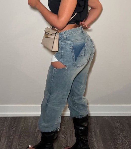 Hand cut jeans