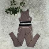 Gathering sports vest, high waist, hip lifting, abdominal tightening, fitness yoga suit set