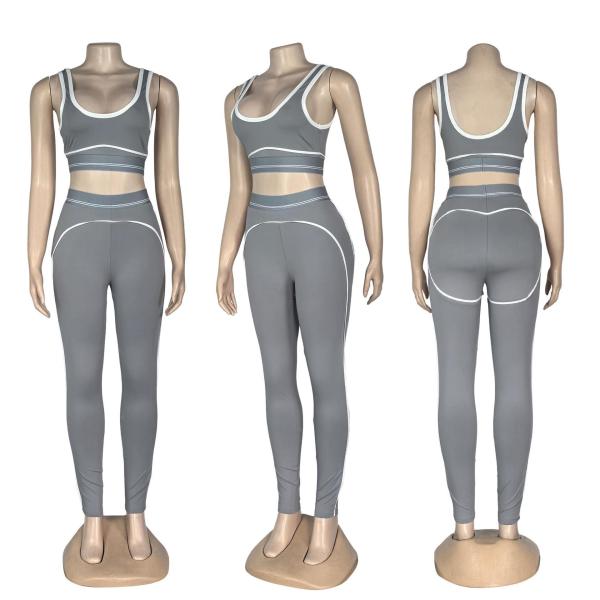 Sleeveless sports vest, high waist, hip lifting, and abdominal tightening yoga suit set