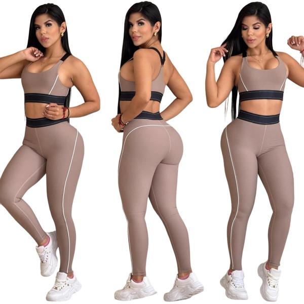 Gathering sports vest, high waist, hip lifting, abdominal tightening, fitness yoga set