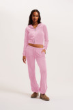 Silver fox velvet cardigan two-piece set