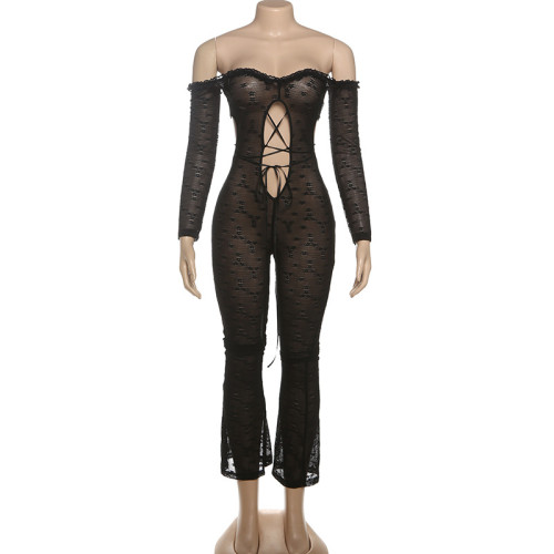 High waisted tight fitting jumpsuit