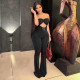 Strapless sleeveless hollow out backless twisted jumpsuit