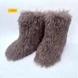 Plush fur plus size wool snow boots