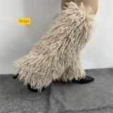 Snow boots, plush pile socks