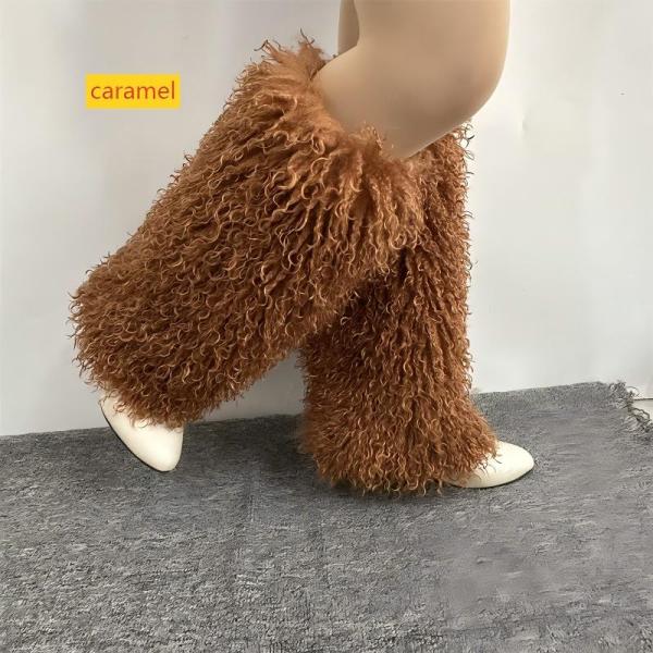 Snow boots, plush pile socks