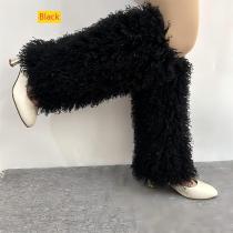 Snow boots, plush pile socks