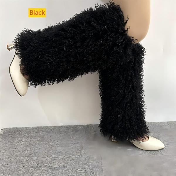 Snow boots, plush pile socks