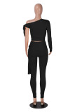 Sexy and Fitted Two-Piece Set with Single Long Sleeve and Pants MZ2904