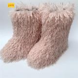 Plush fur plus size wool snow boots