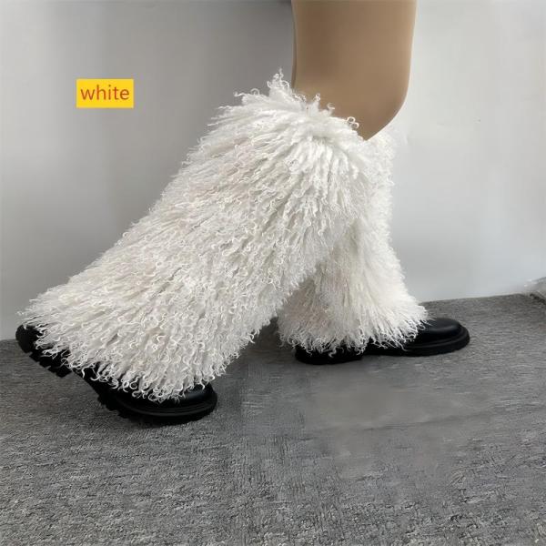 Snow boots, plush pile socks