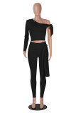 Sexy and Fitted Two-Piece Set with Single Long Sleeve and Pants MZ2904