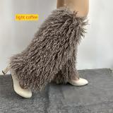 Snow boots, plush pile socks