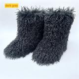 Plush fur plus size wool snow boots