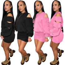 Ripped and Frayed Lace-Up Skirt Set Ripped and Frayed Lace-Up Skirt Set