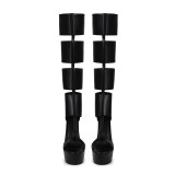 Water platform thin high heel large size long open-toe boots