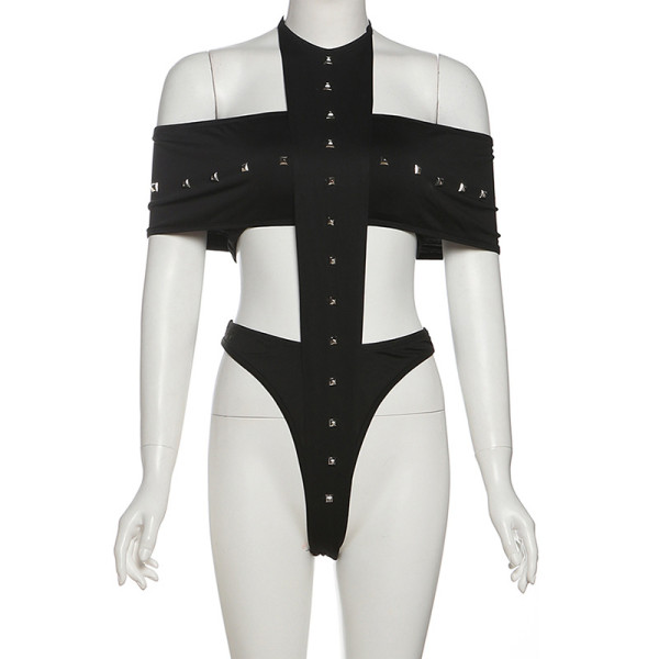 Slimming jumpsuit high waisted shorts set