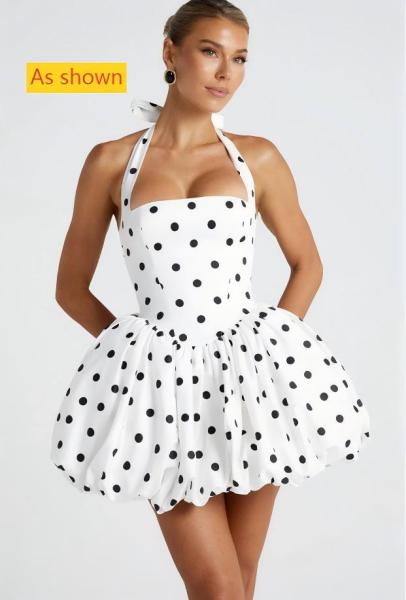Hanging neck tie bow dress