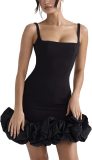 Strap strapless ruffled skirt