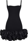Strap strapless ruffled skirt