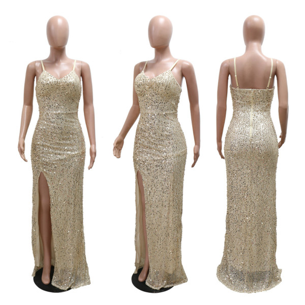 Sequined camisole dress