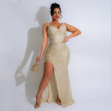 Sequined camisole dress