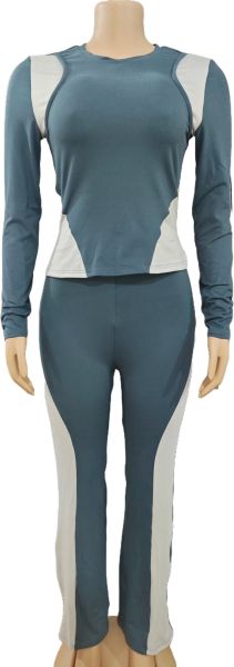 Color blocking long sleeved suit