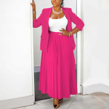 Professional women's suit+pleated skirt set
