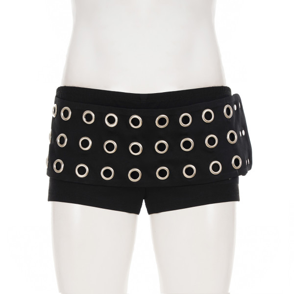 Cockpit hollowed out one line strapless top and shorts two-piece set