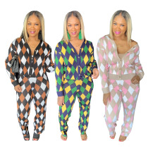 Checkered Knitted Two Piece Set