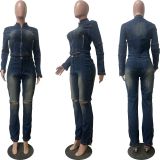 Washed Water Burnt Western Elastic Cowboy Set