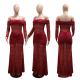 Lace long sleeved backless jumpsuit