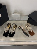 Pearl rhinestone bohemian style flat bottomed small root toe flip flops