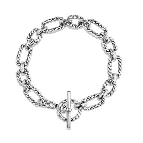 Minimal Metal Geometry Fried Dough Twists Chain Bracelet