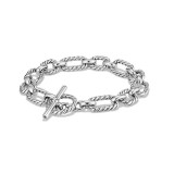 Minimal Metal Geometry Fried Dough Twists Chain Bracelet