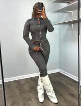 Water washed fried color pants set Water washed fried color pants set