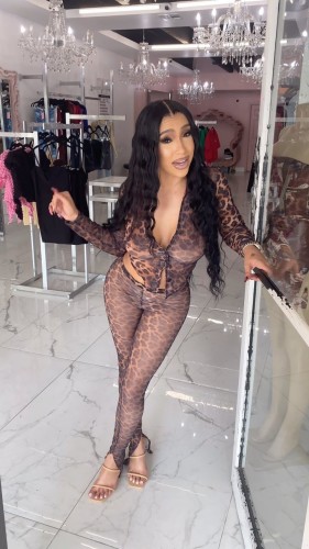 Mesh printed high elasticity lace up slit set