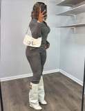 Water washed fried color pants set