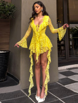 Lace ruffled ribbon long-sleeved safety pants dress skirt