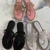 Flip flops with rhinestone inlay slippers