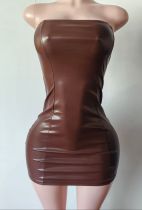 PU leather bag hip skirt PU leather bag hip skirt