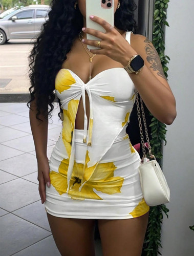 Strapless pleated skirt set