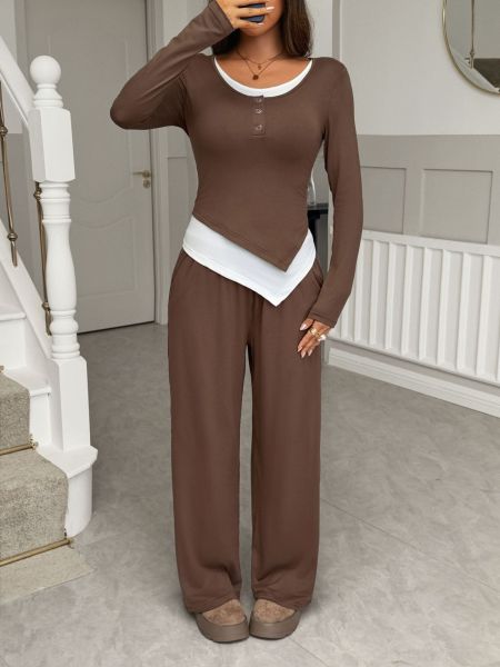 Long sleeved T-shirt long pants two-piece set